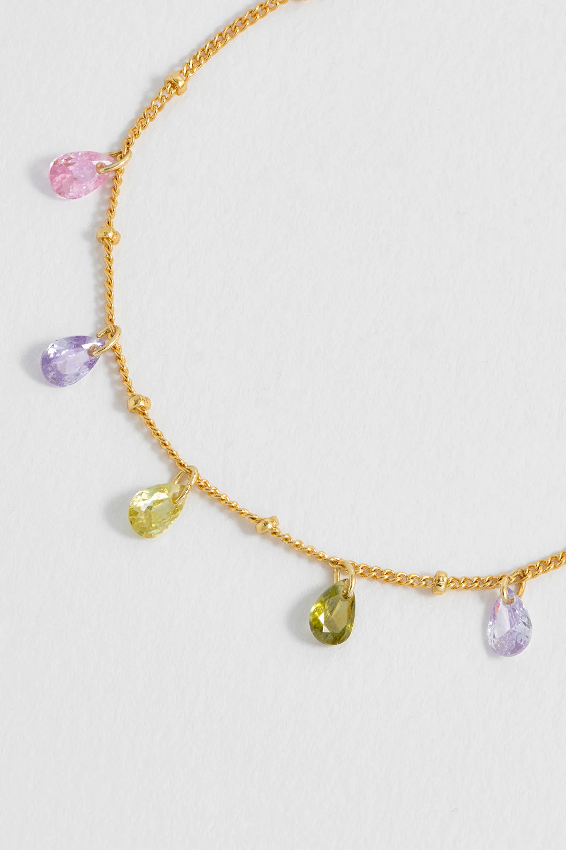 Multi CZ Pear Drop Gold Bracelet
