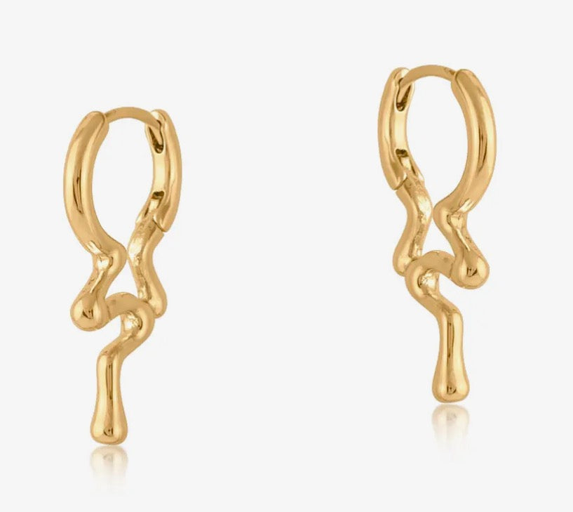 Marseille Gold Organic Molten Hoop Earring 3562
