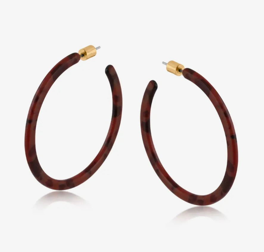 Oleandre Tortoise Resin Hoop Earring 3319
