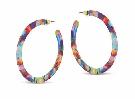 Sophia Multi Bright Resin Hoop Earring 2316