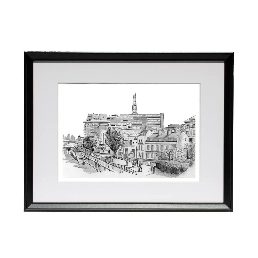 Shakespeare's Globe Theatre Pencil Drawing - Magnus Rodwell