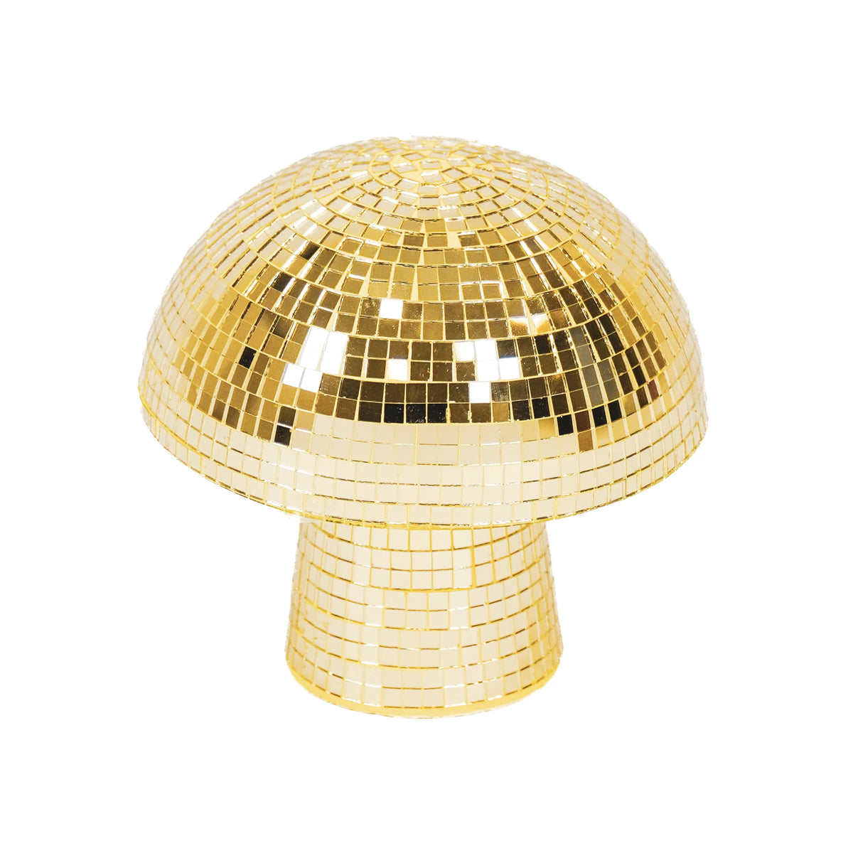 Ornament - Disco -Mushroom -Glass - Gold- 14x14x14cm