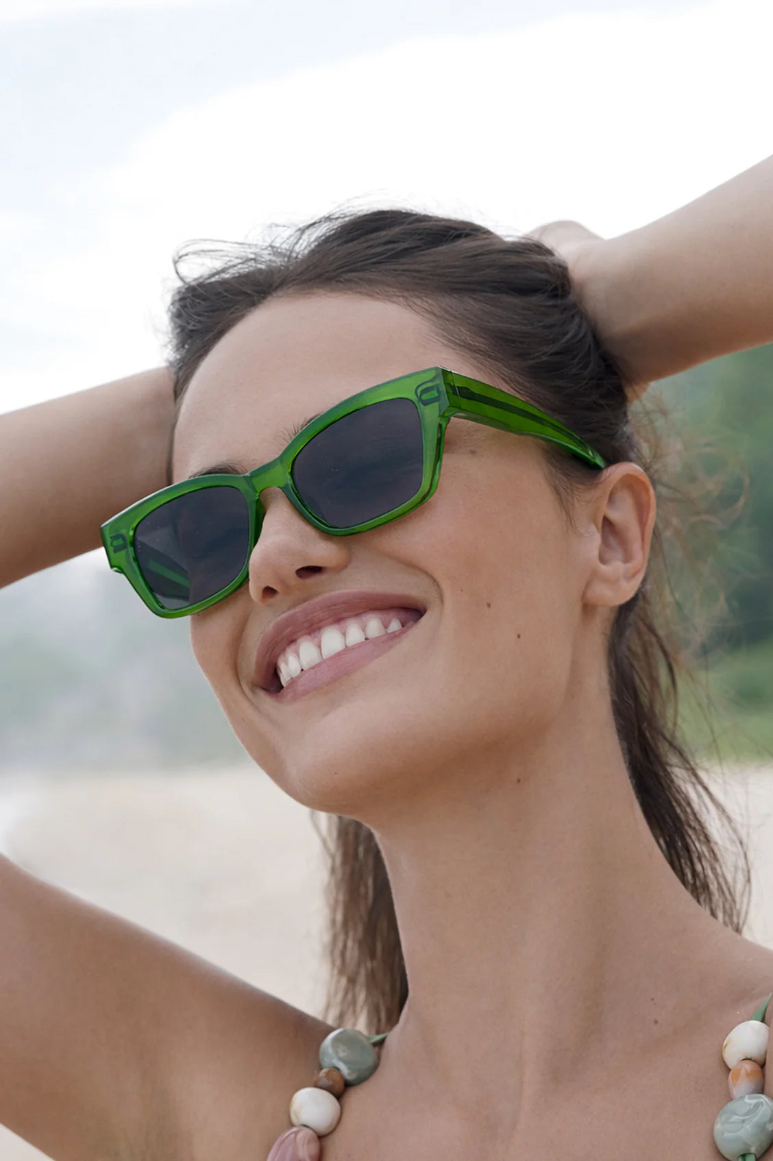Transparent Green Paris Cat-Eye Women’s Sunglasses