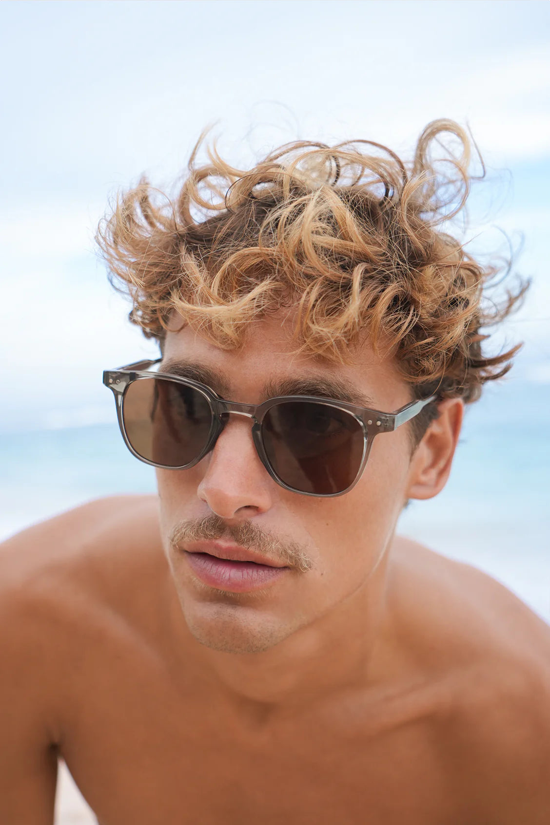 Transparent Grey Lima Wayfarer Unisex Sunglasses