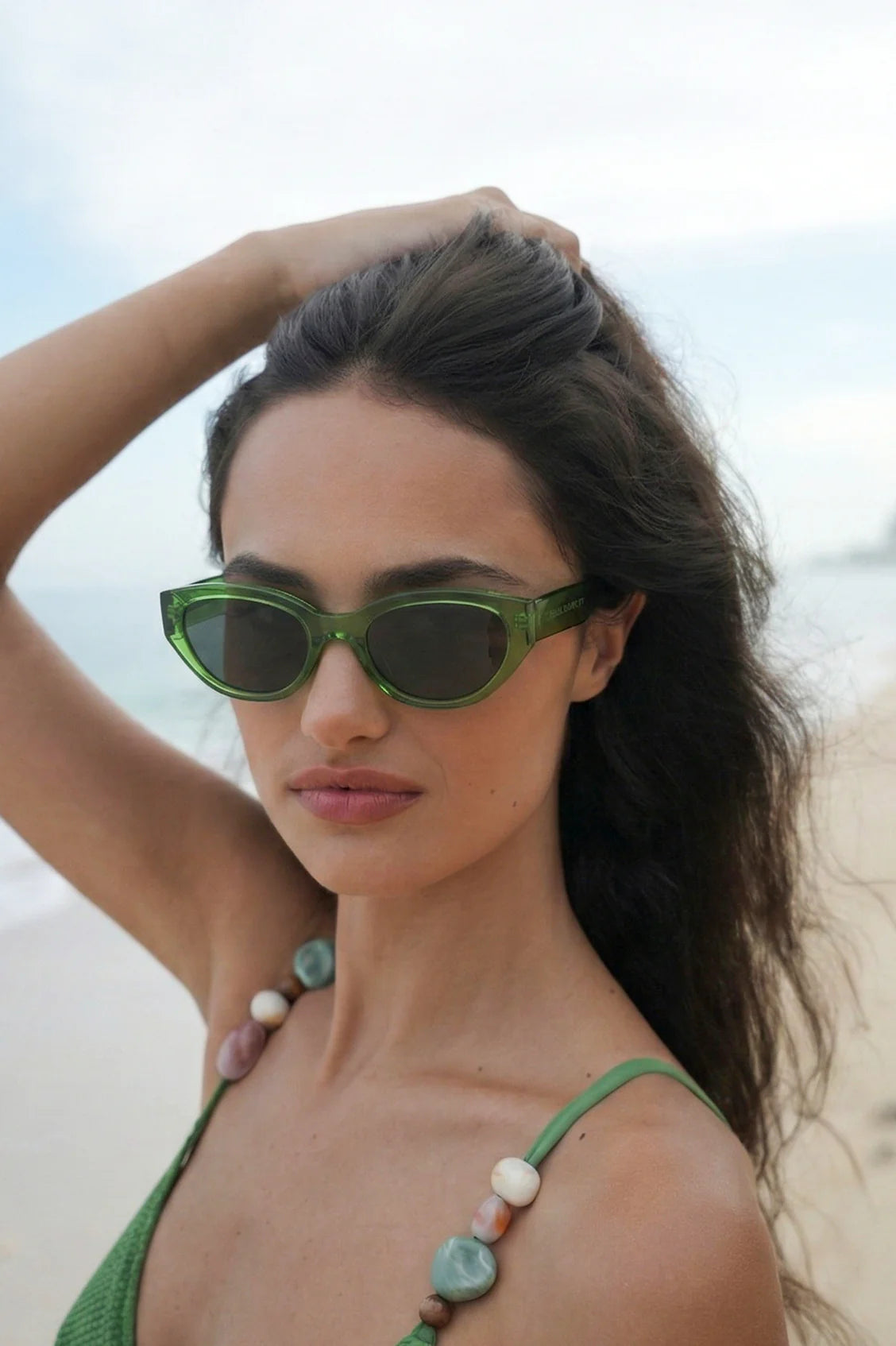 Transparent Green Siena Oval Women’s Sunglasses