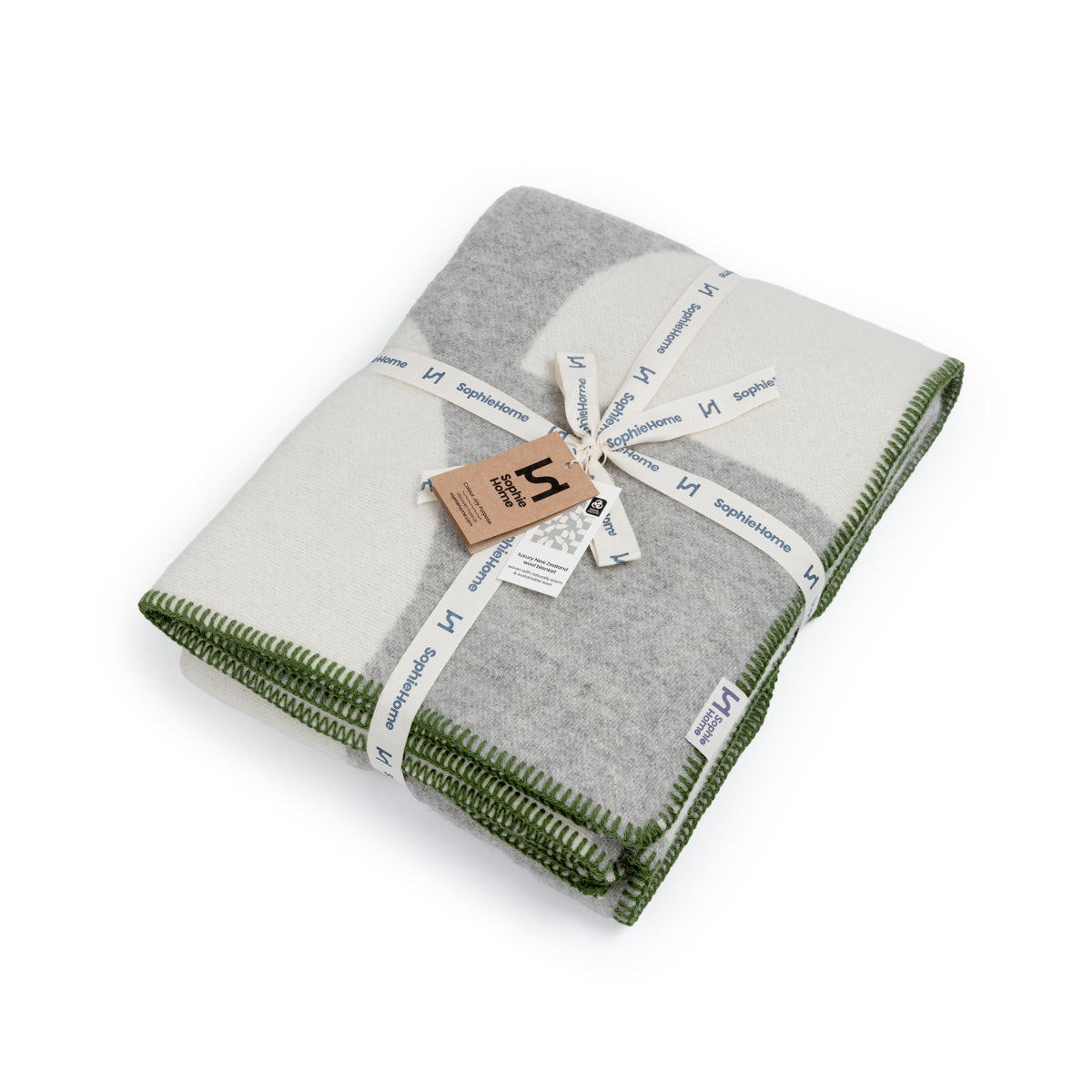 Deko Grey Contemporary Wool Throw