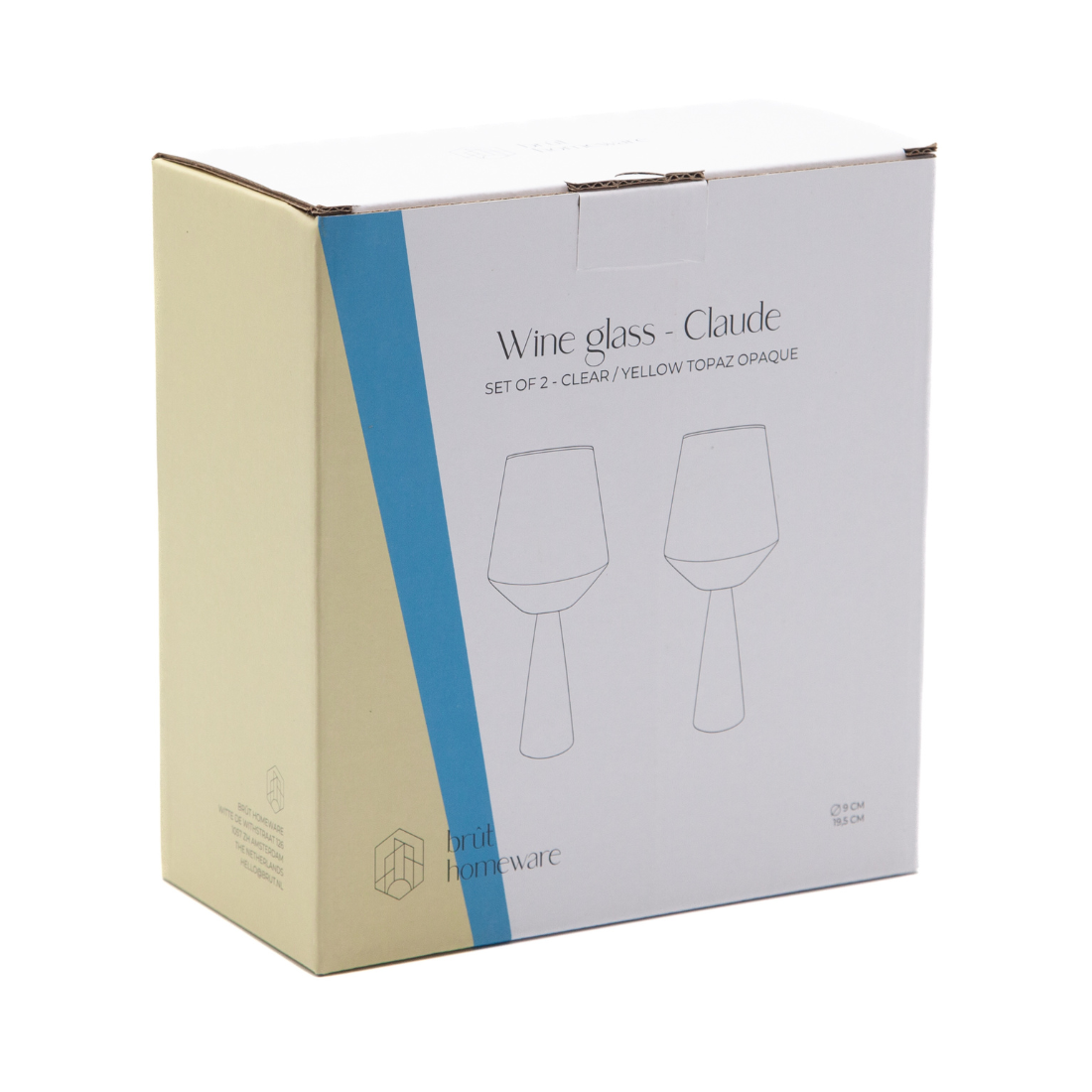 Wine Glass Claude, clear / topaz opaque, set of 2