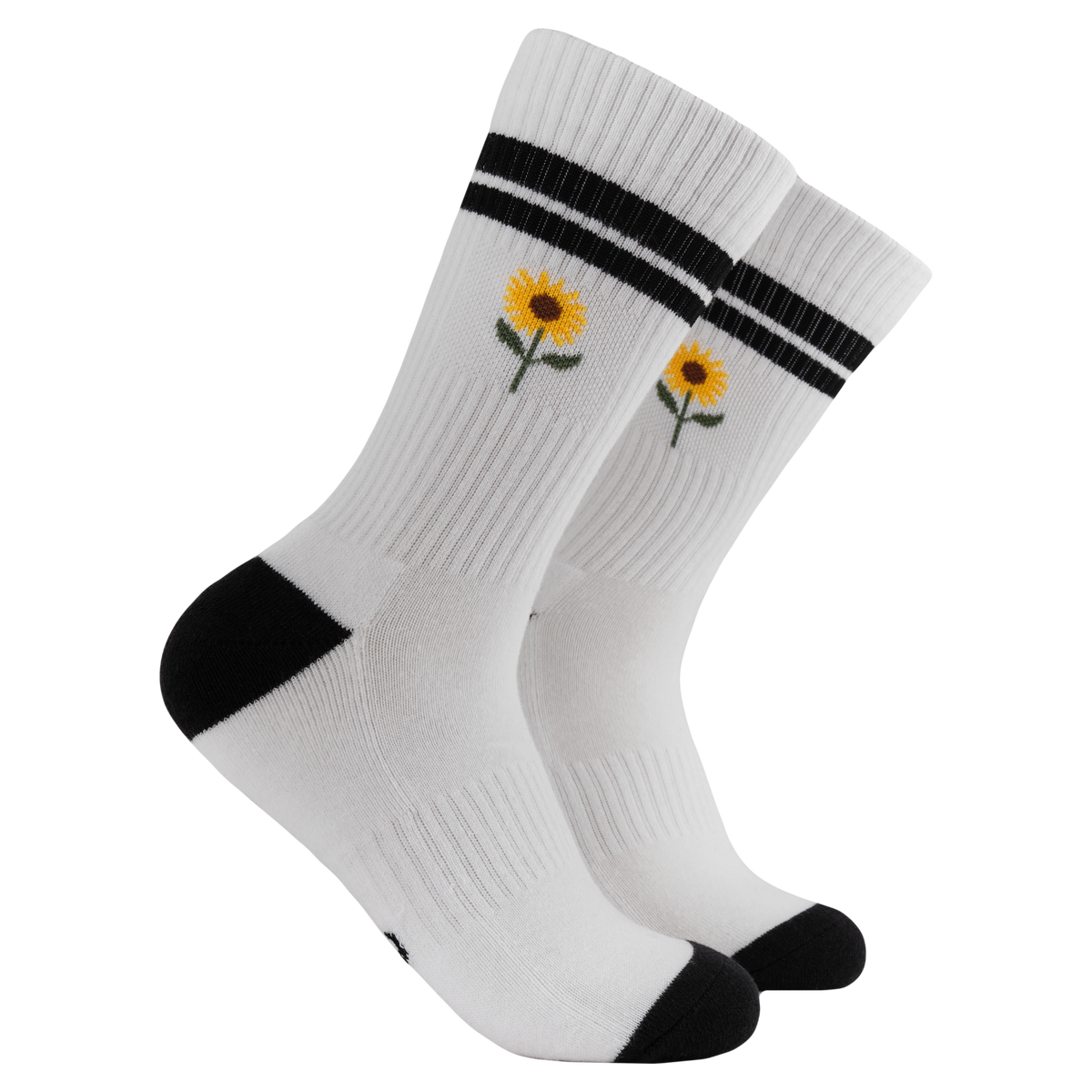 Sunflowers Athletic Socks: WHITE / ONE SIZE (UK 5-11 / EU 38-45 / US 7-12)