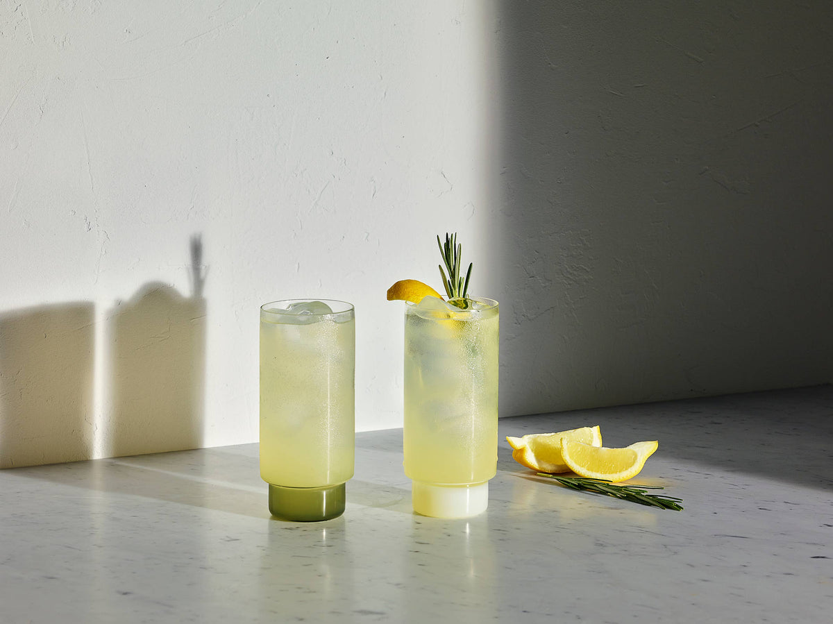 RYE Highball Glass / Water Glass SET OF 2: Clear + Smoke