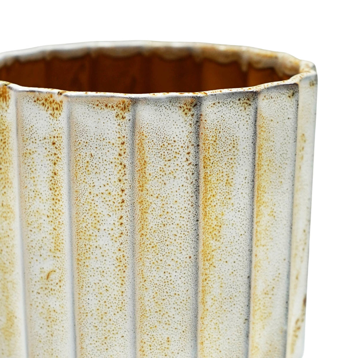 Lugano Scalloped Reactive Planter: Green / 13 cm