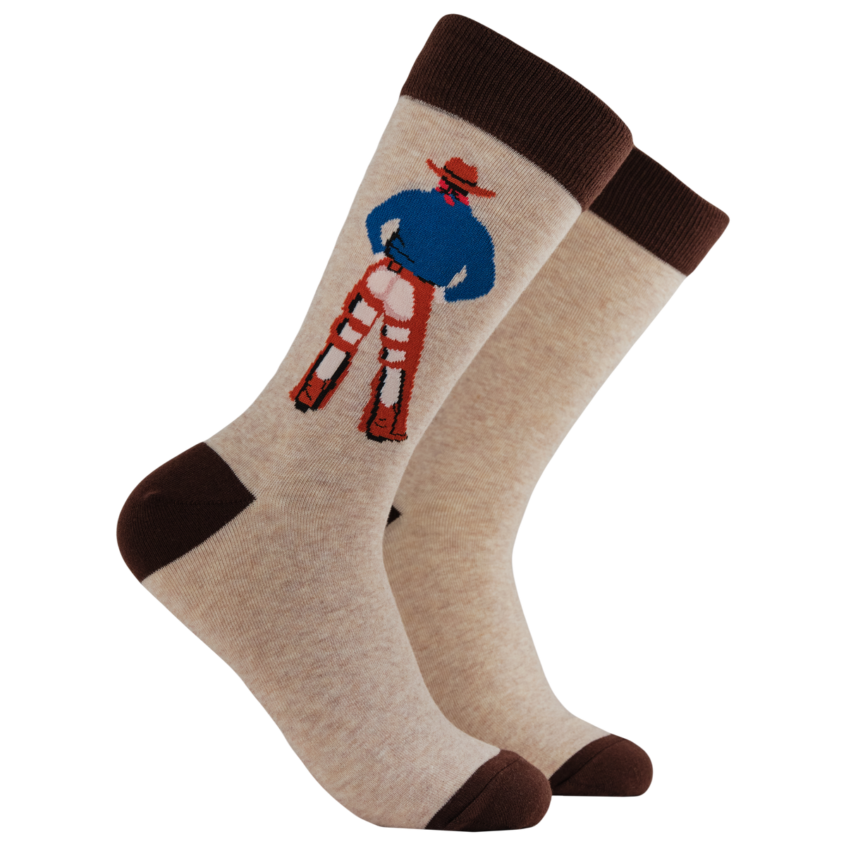 Cowboy Socks - Raw Hide: OATMEAL / L (UK 9-12 / EU 43-46 / US 10-13)