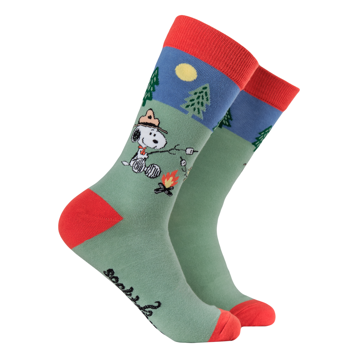 Happy Campers Socks - Peanuts: GREEN / L (UK 9-12 / EU 43-46 / US 10-13)