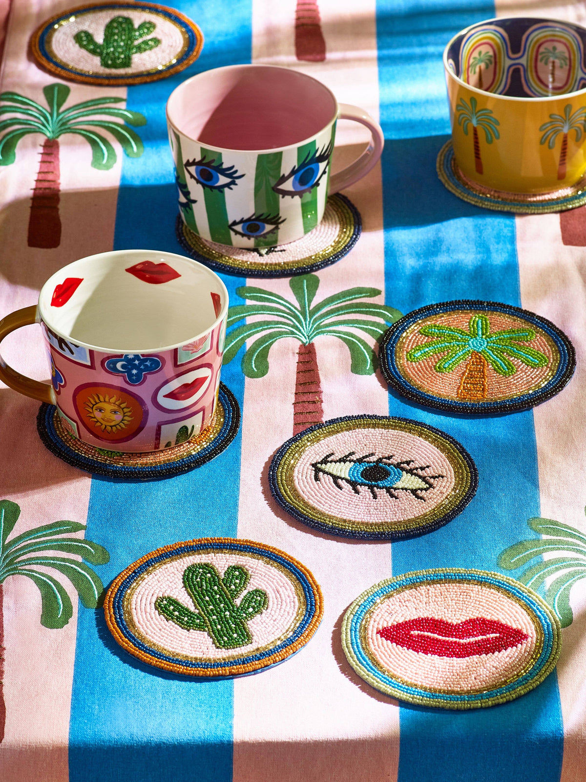 Eleanor Bowmer Set Of 4 Icon Beaded Coasters