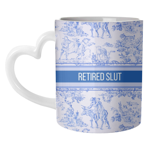 Mugs 'Retired Slut' by Lilly Rose: Mug Colour Inner & Handle 11oz - Blue