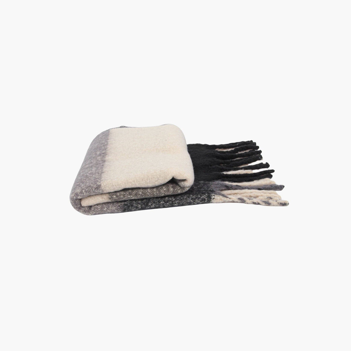 Yara Black Square Colour Block Heavyweight Scarf: One-size
