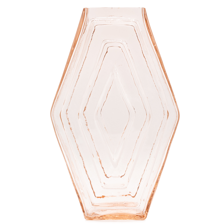 Recycled glass Vase large, Infinite Hexagon, blush pink