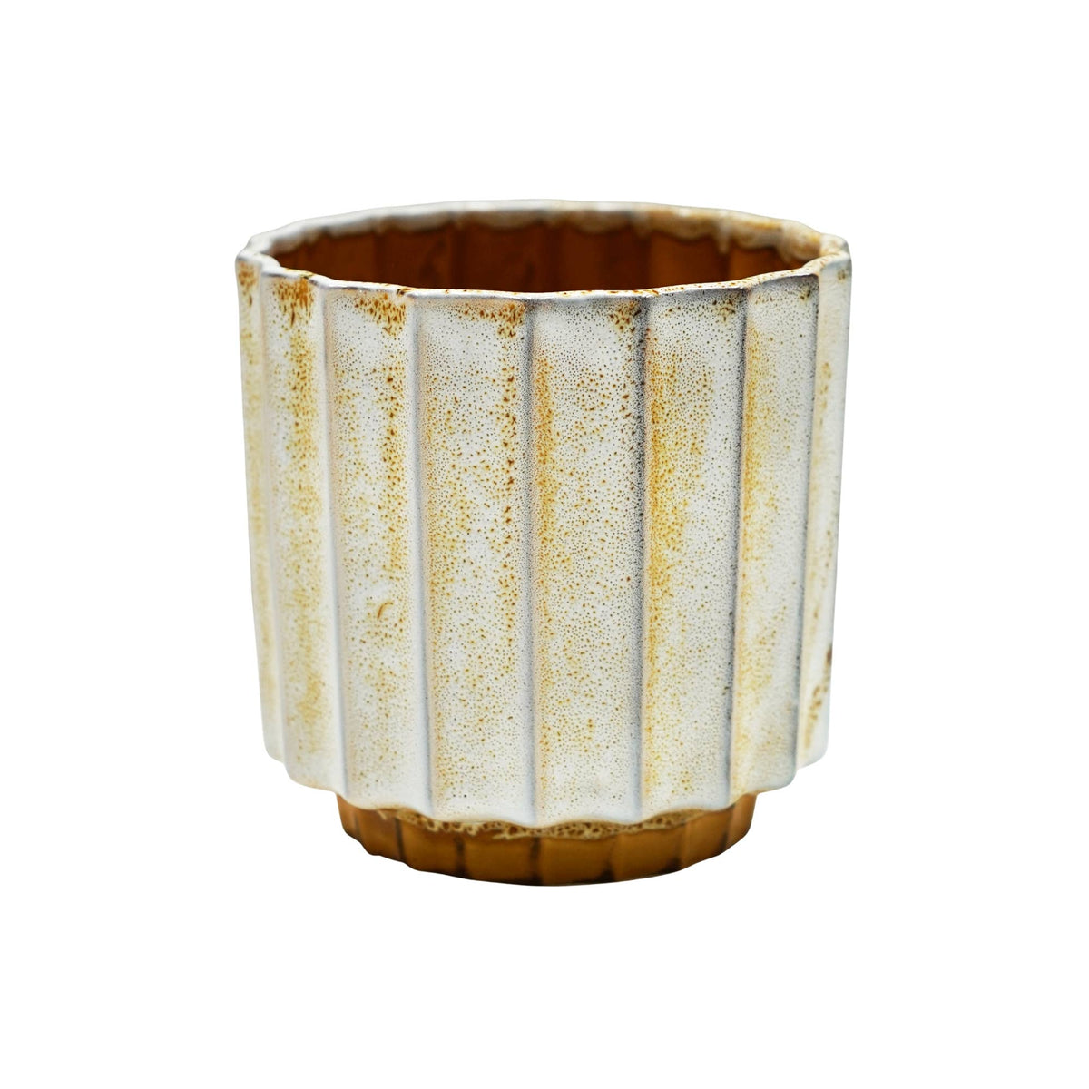 Lugano Scalloped Reactive Planter: Green / 13 cm