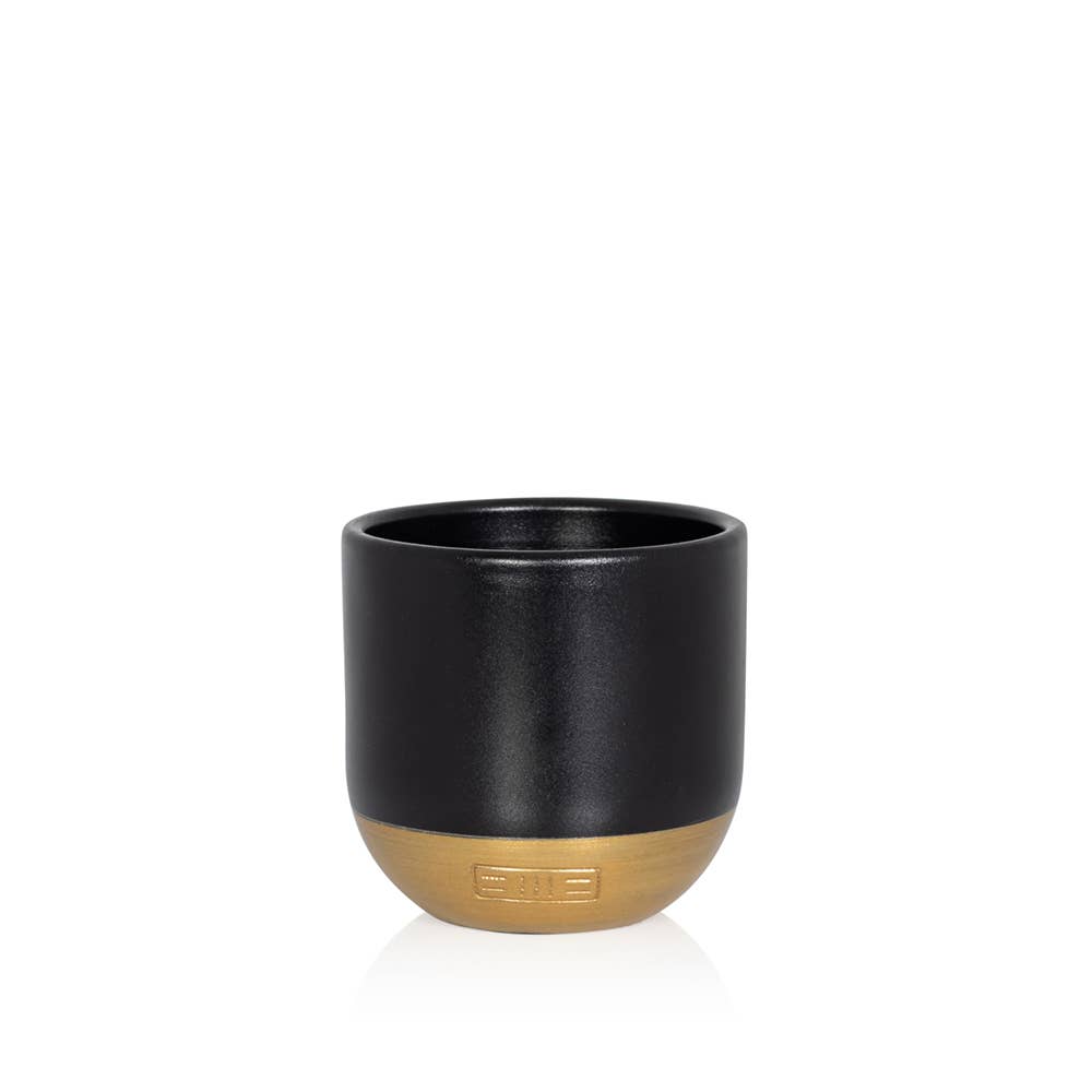 Indoor Metallic Dipped Pot/ Planter: Small / Pink And Copper
