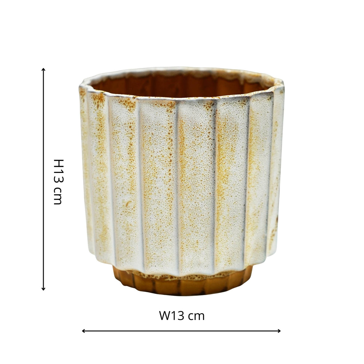 Lugano Scalloped Reactive Planter: Green / 13 cm