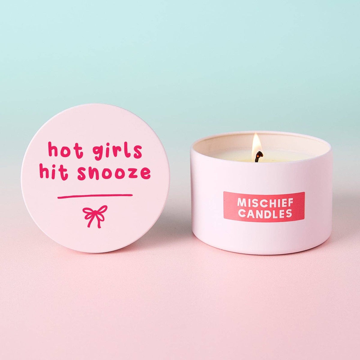Hot Girls Hit Snooze Pink Tin Candle: Sugar N' Spice - Cookies Vanilla & Spices / Candle Only