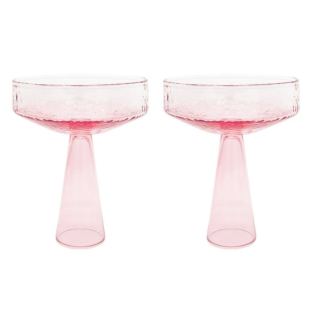 Champagne Coupe Claude | set of 2 | pink