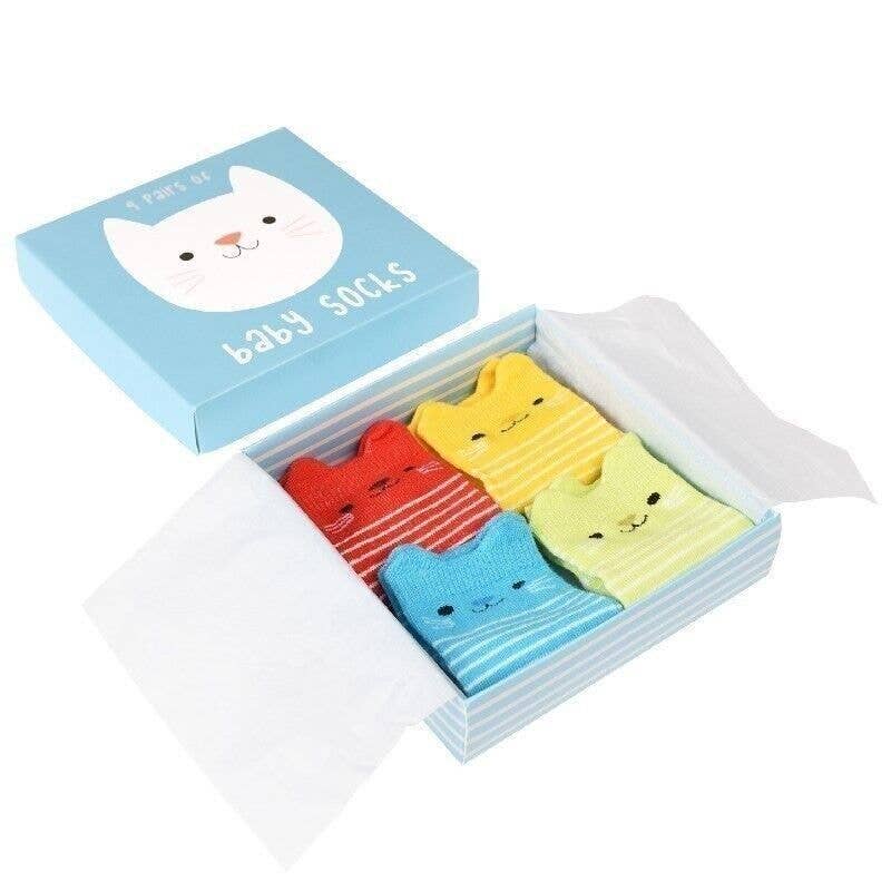 Baby Socks (4 Pairs) - Kitten