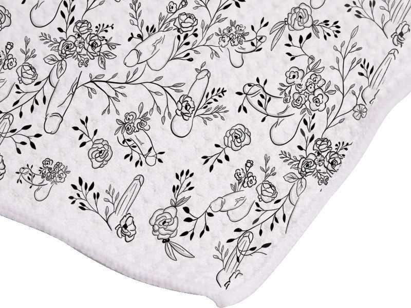 Penis Blooms Tea Towel