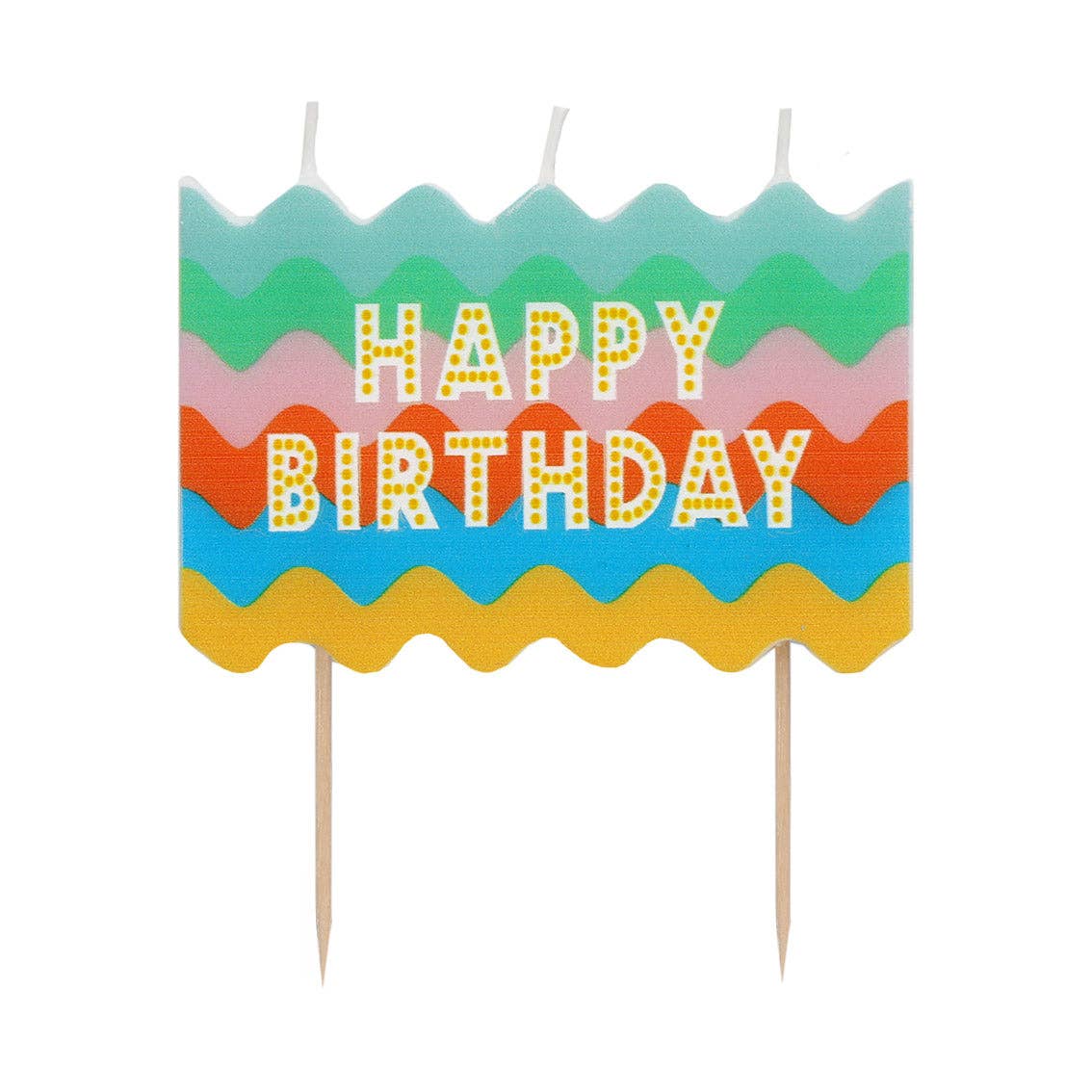 Colourful Wavy Block Birthday Candle | Birthday |