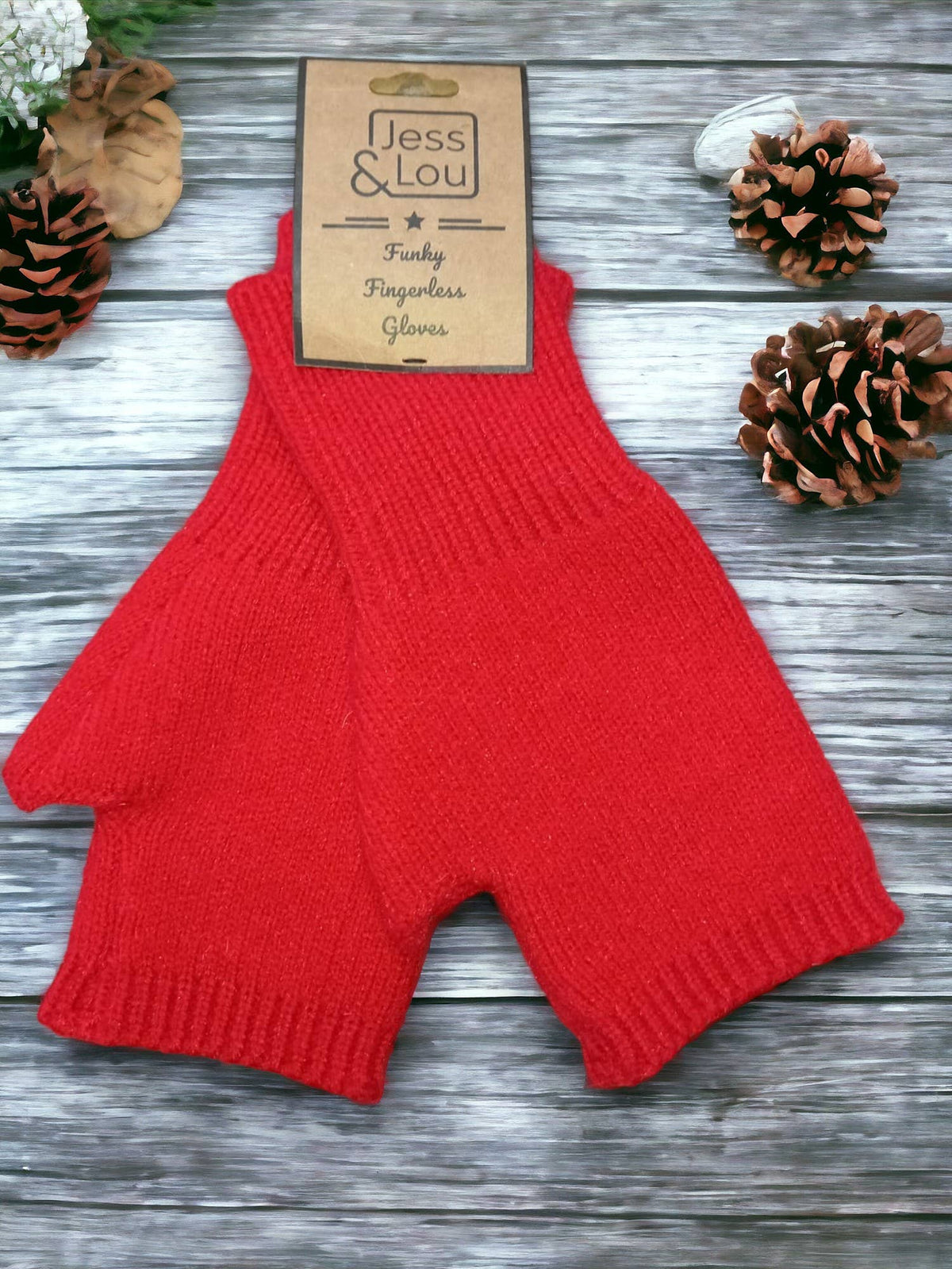 Warm & Classic: Plain Knit Fingerless Gloves: Black