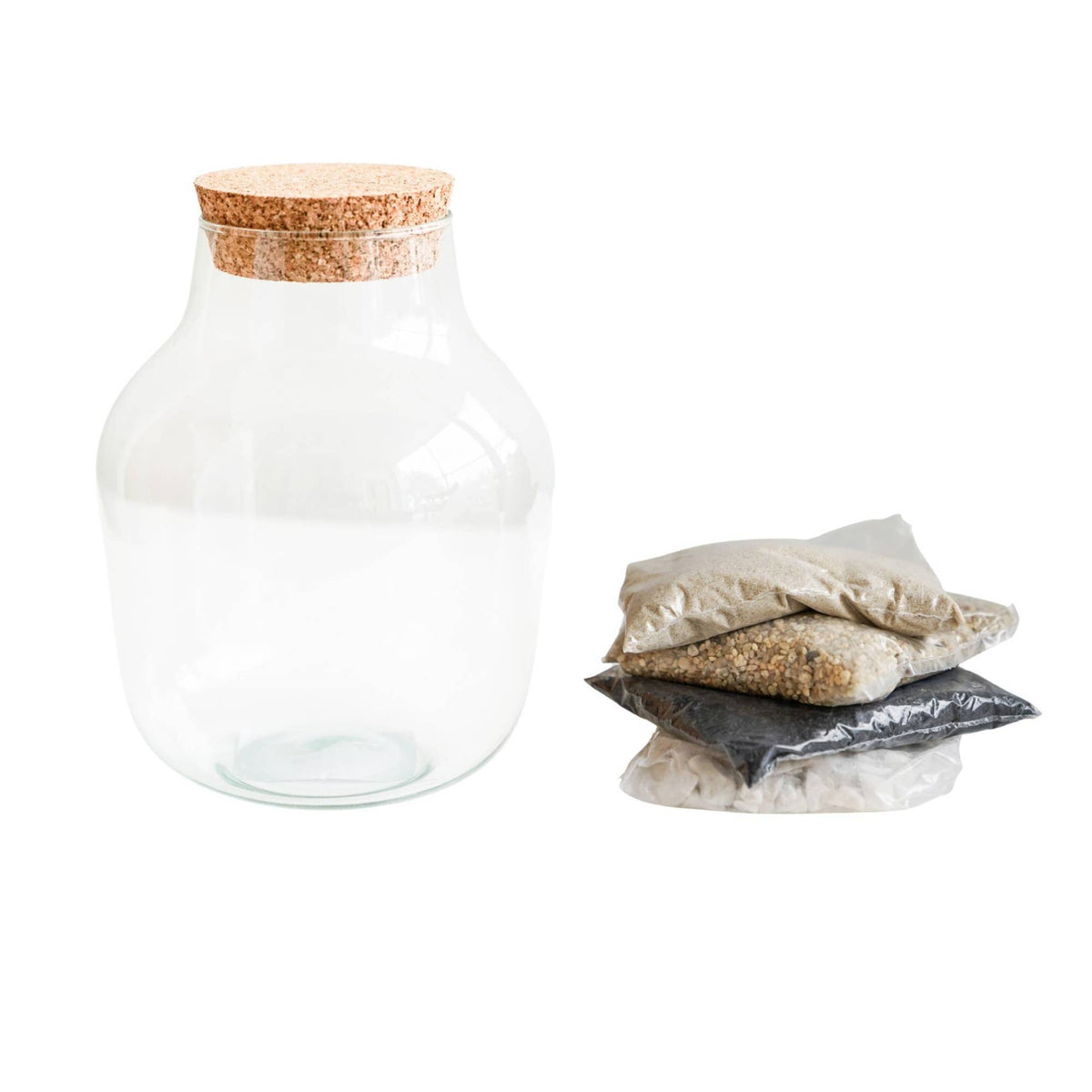 Angular Glass Small Terrarium DIY Kit H22cm D17cm