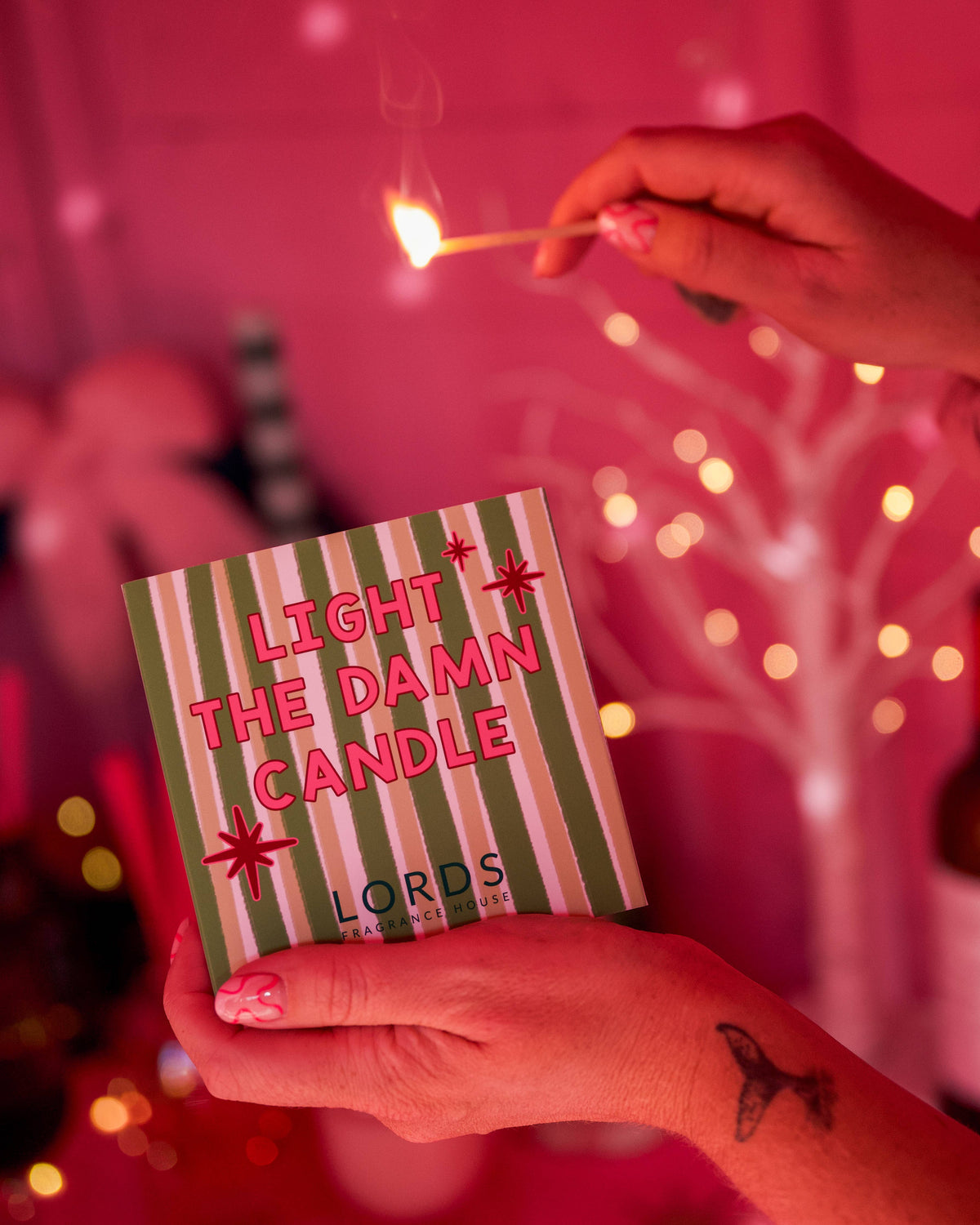 Match Boxes, Light the Damn Candle, Pink/Green Matches : Green