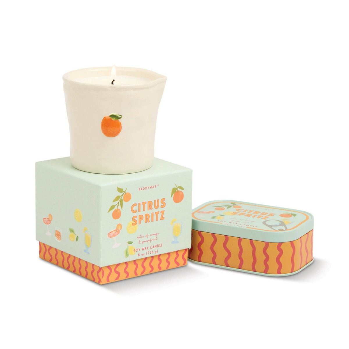 Paddywax Bistro Orange Ceramic Candle - Citrus Spritz