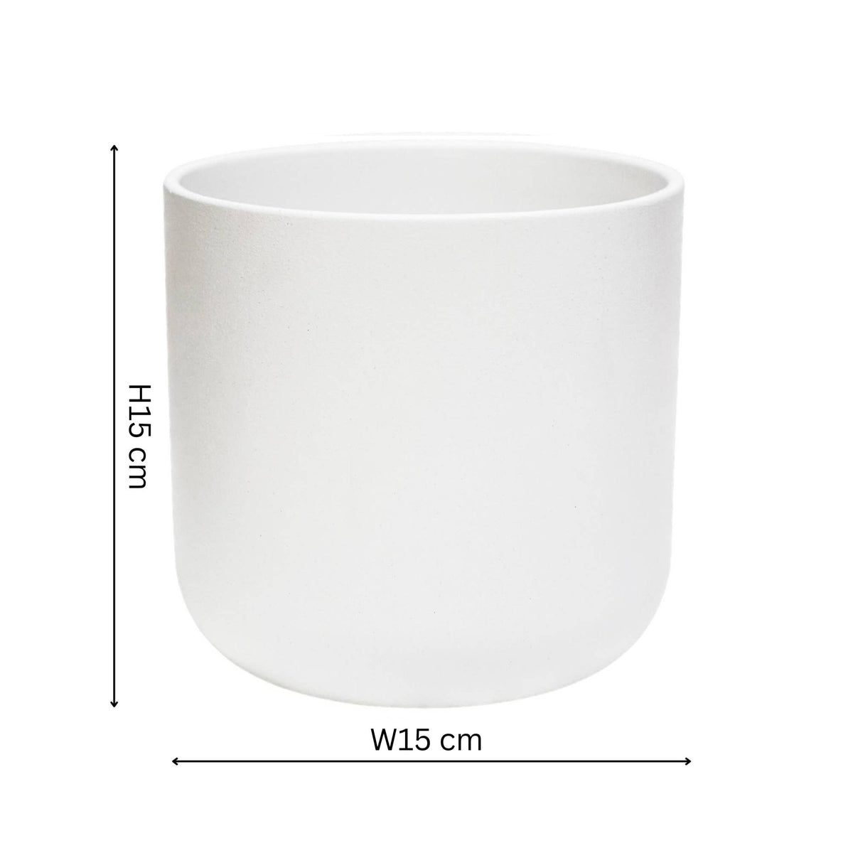 Lisbon Ceramic Indoor Planter H15cm D15cm: Anthracite