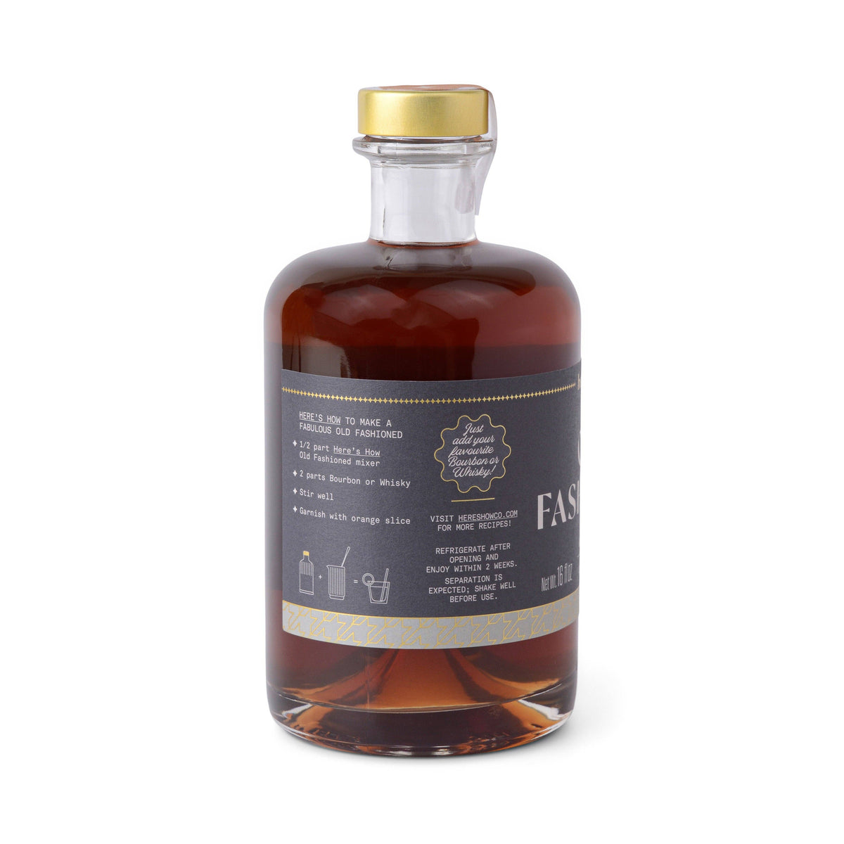 Here&#39;s How Old Fashioned Cocktail Mixer 500ml