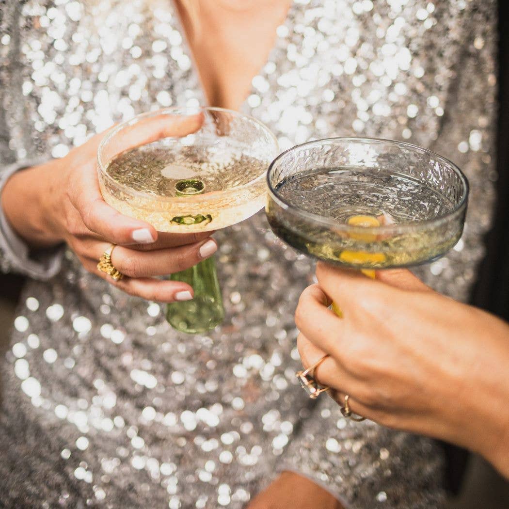 Champagne Coupe Claude | set of 2 | green
