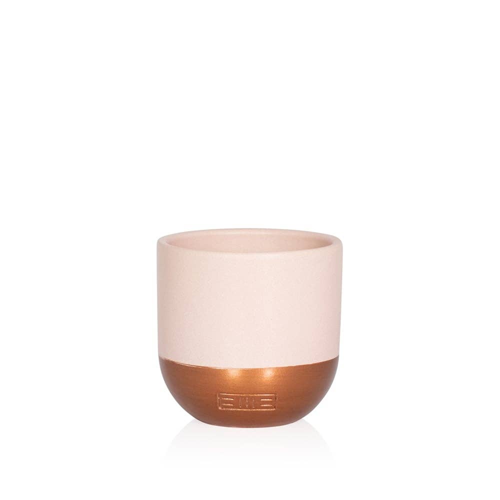 Indoor Metallic Dipped Pot/ Planter: Small / Pink And Copper