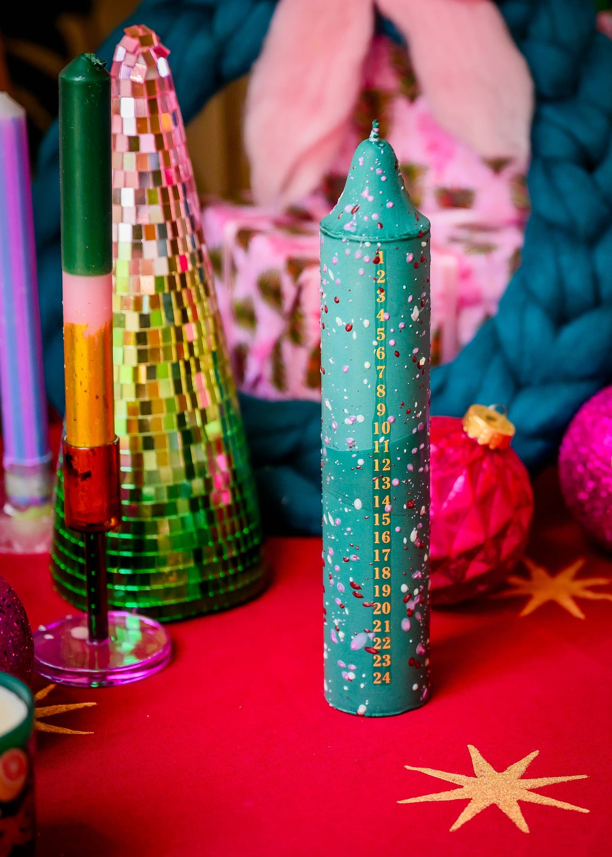 Advent Candles, Scented Christmas Candles, Advent : Green Confetti- Abernethy Forest
