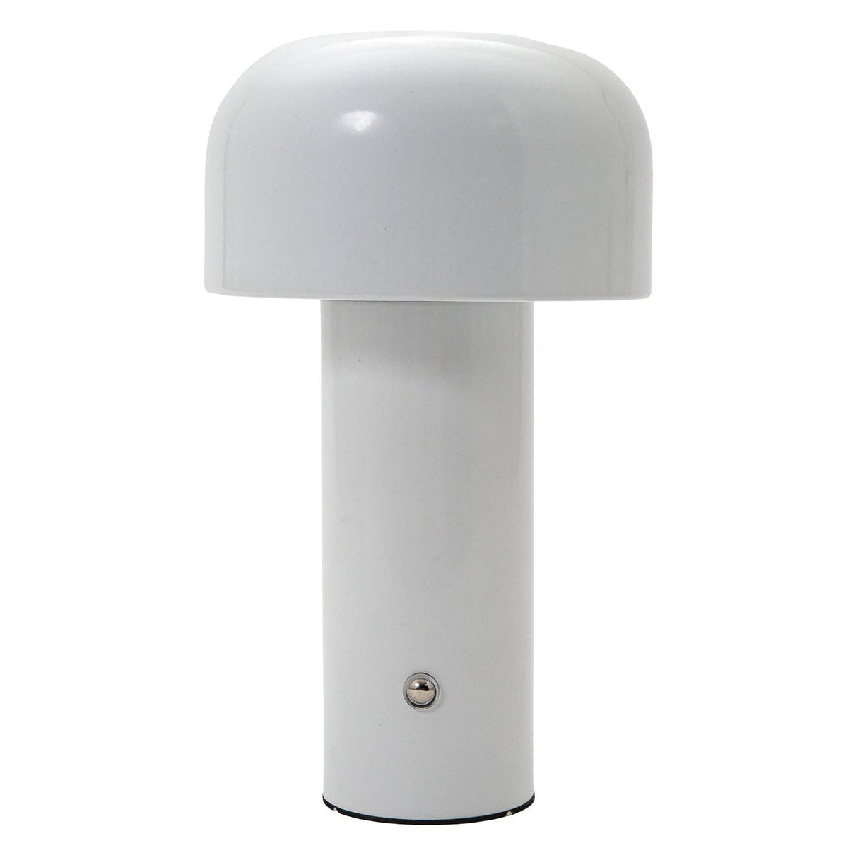 Gloss White Modern Mushroom Style Rechargeable LED Touch Dimmable Table Lamp