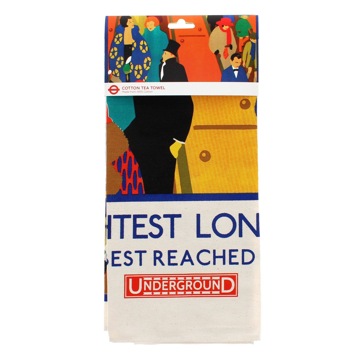 Cotton Tea Towel - TFL Vintage Poster &quot;Brightest London&quot;