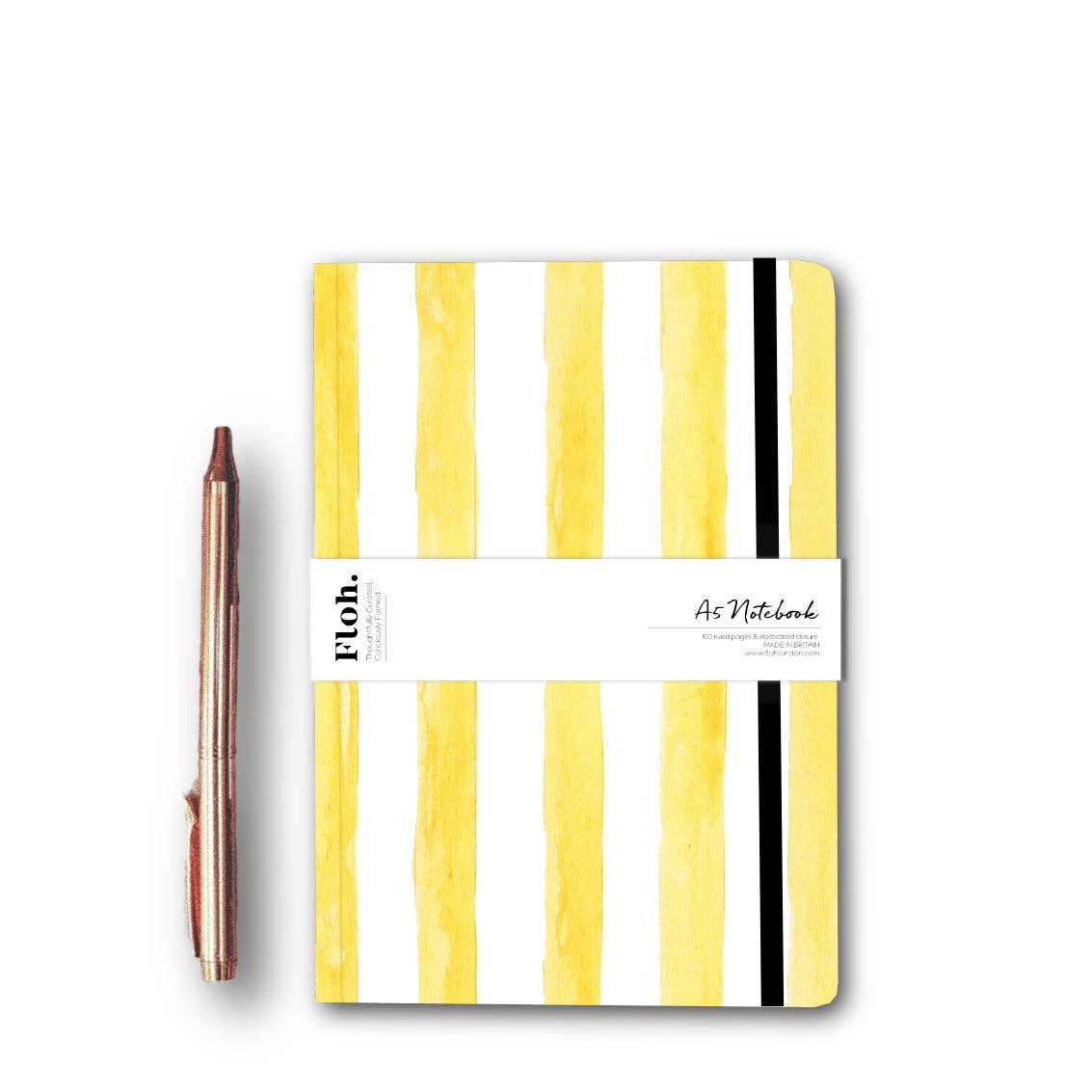 Lemon (Stripes) A5 Lined Notebook