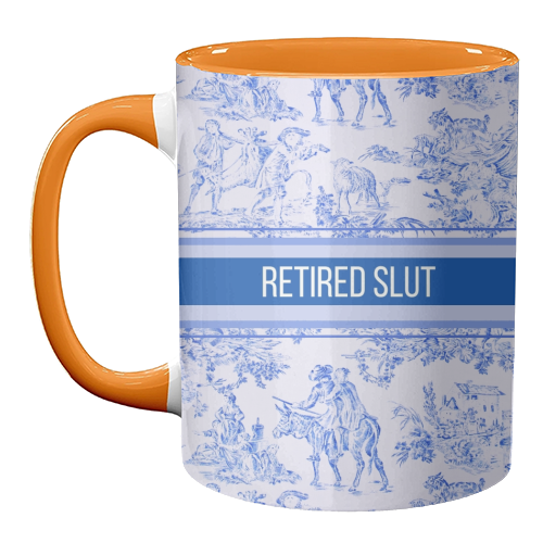 Mugs 'Retired Slut' by Lilly Rose: Mug Colour Inner & Handle 11oz - Blue