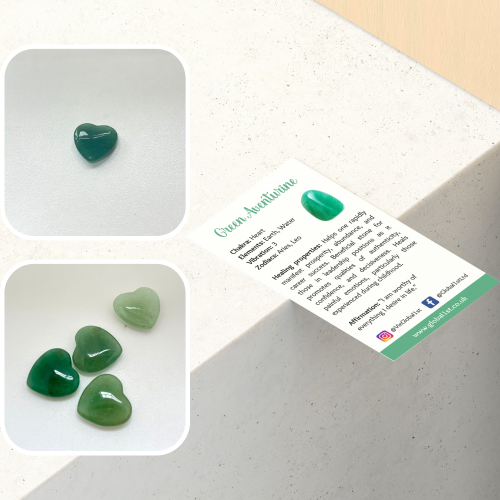 Mini Crystal Heart, 2cm: Green Aventurine