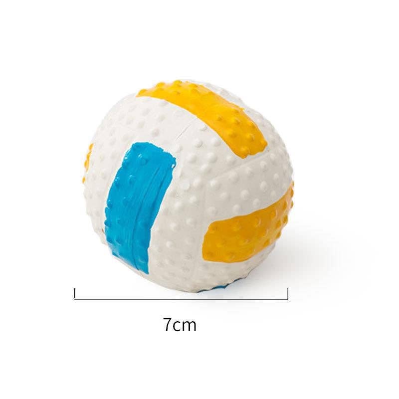 Textured Latex Squeaky Dog Ball: 9cm Football