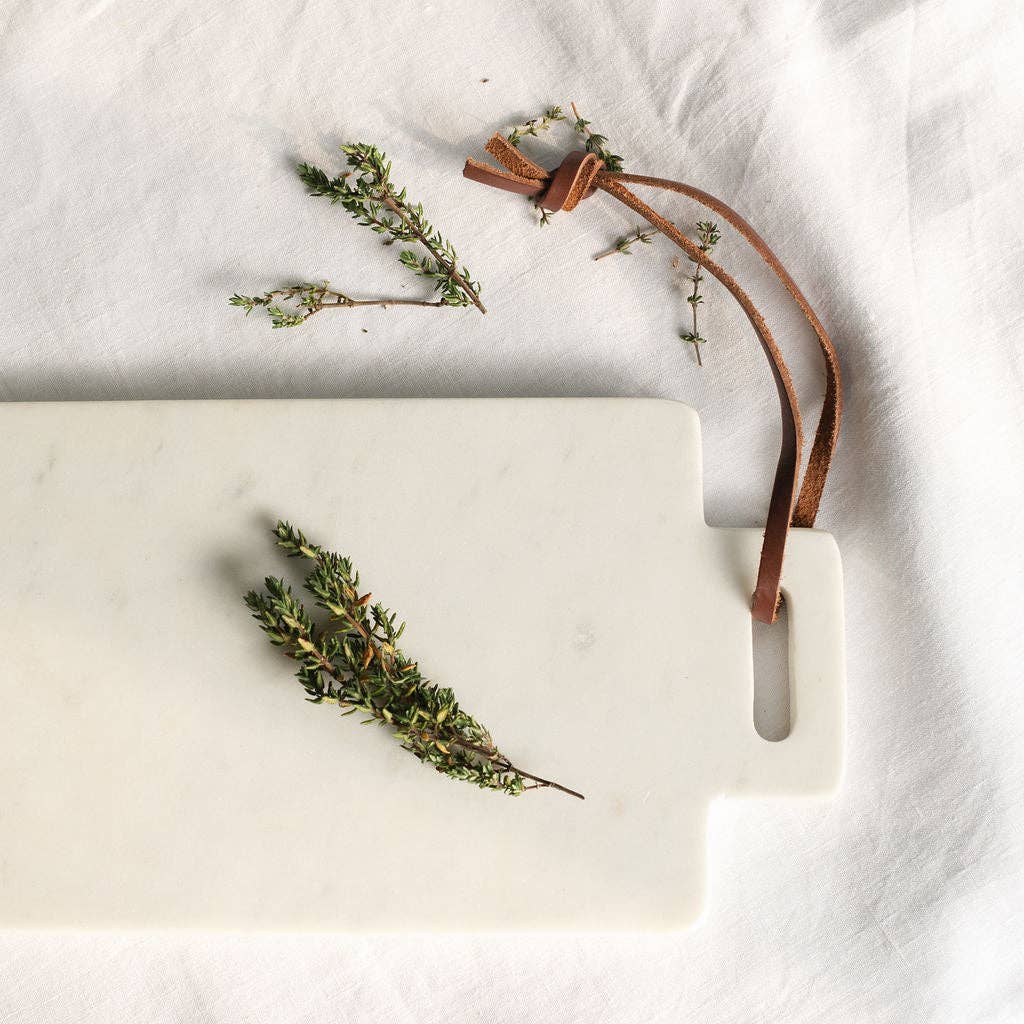 White Marble & Mango Wood Serving Platter