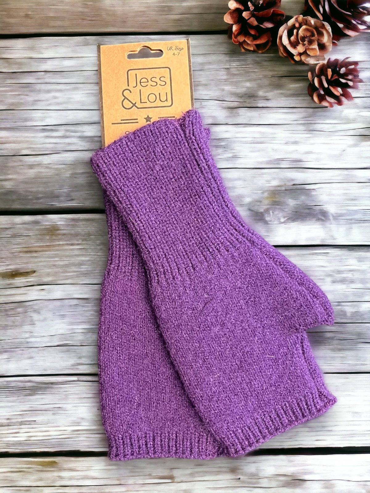 Warm & Classic: Plain Knit Fingerless Gloves: Black
