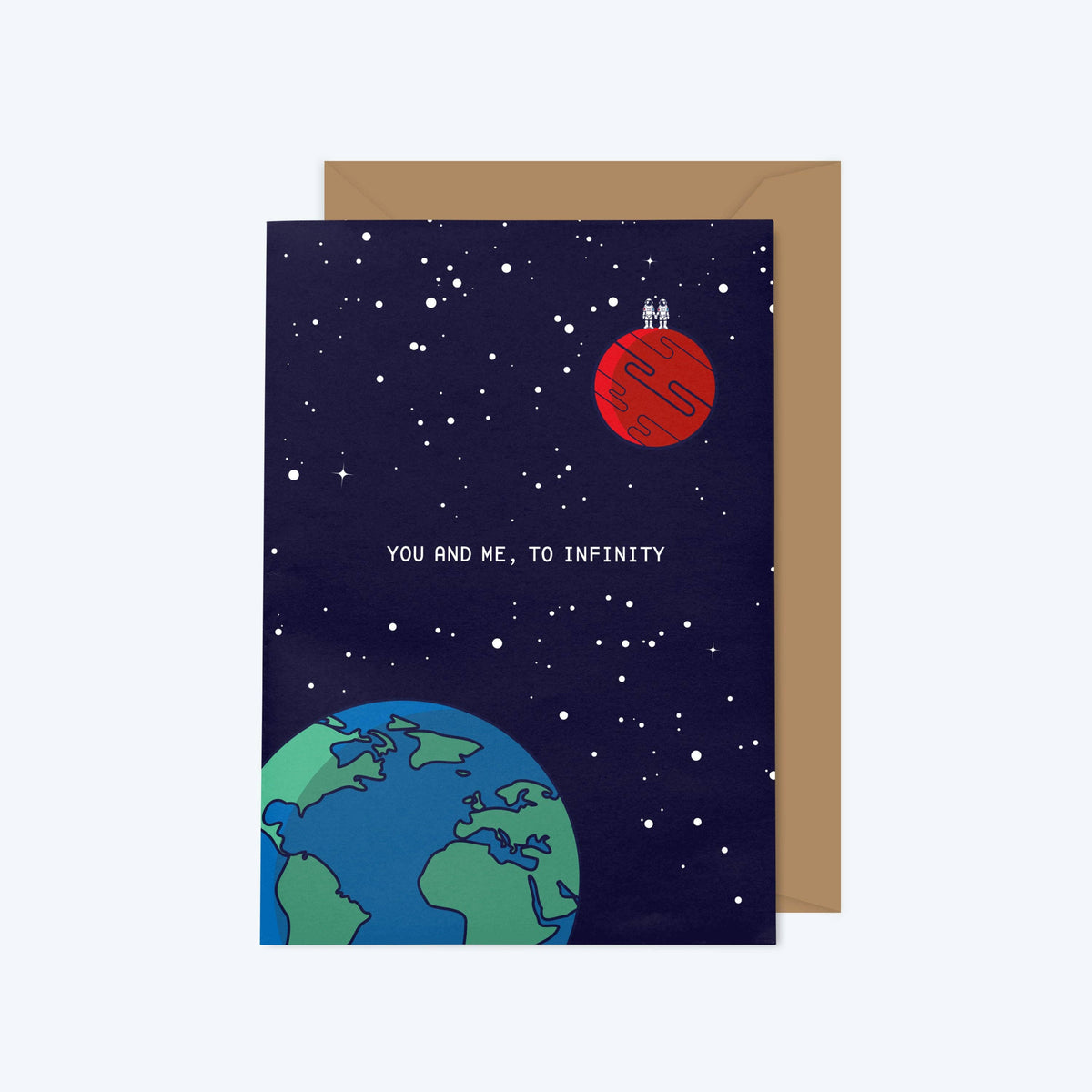 You And Me, To Infinity,  Blast Off Series, A6 Greeting Card