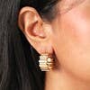 Asymmetrical Layered Bar Hoop Earrings in Gold