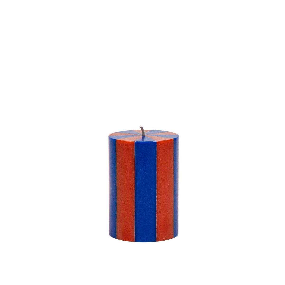 Stripe Pillar Candle S (STOCK): Bright Red / White