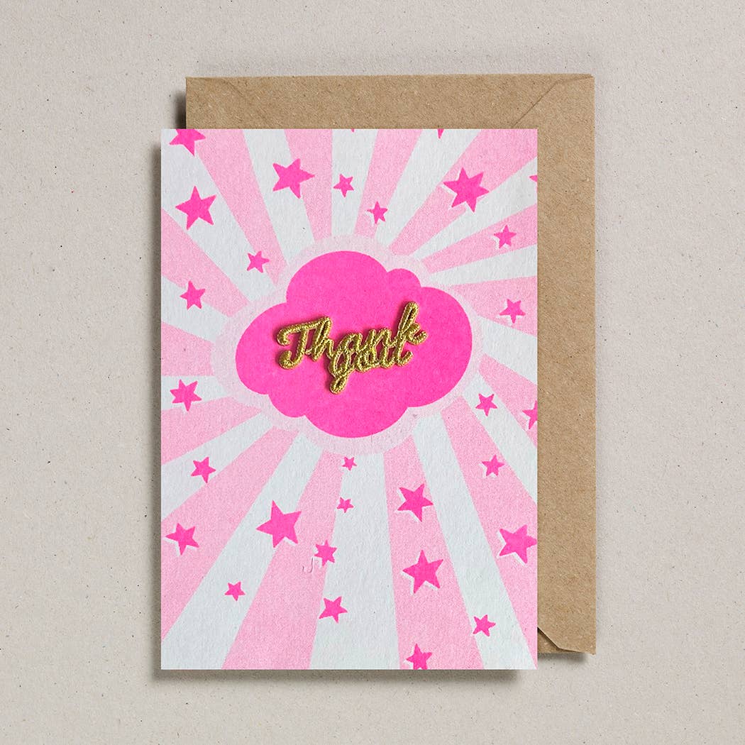 Word Card Pink Sunshine Thank You