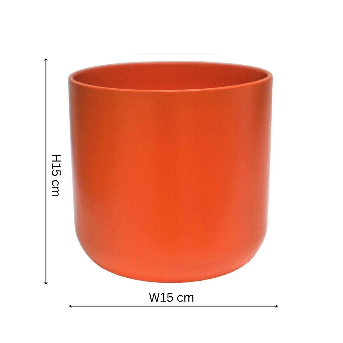 Lisbon Ceramic Indoor Planter H15cm D15cm: Anthracite